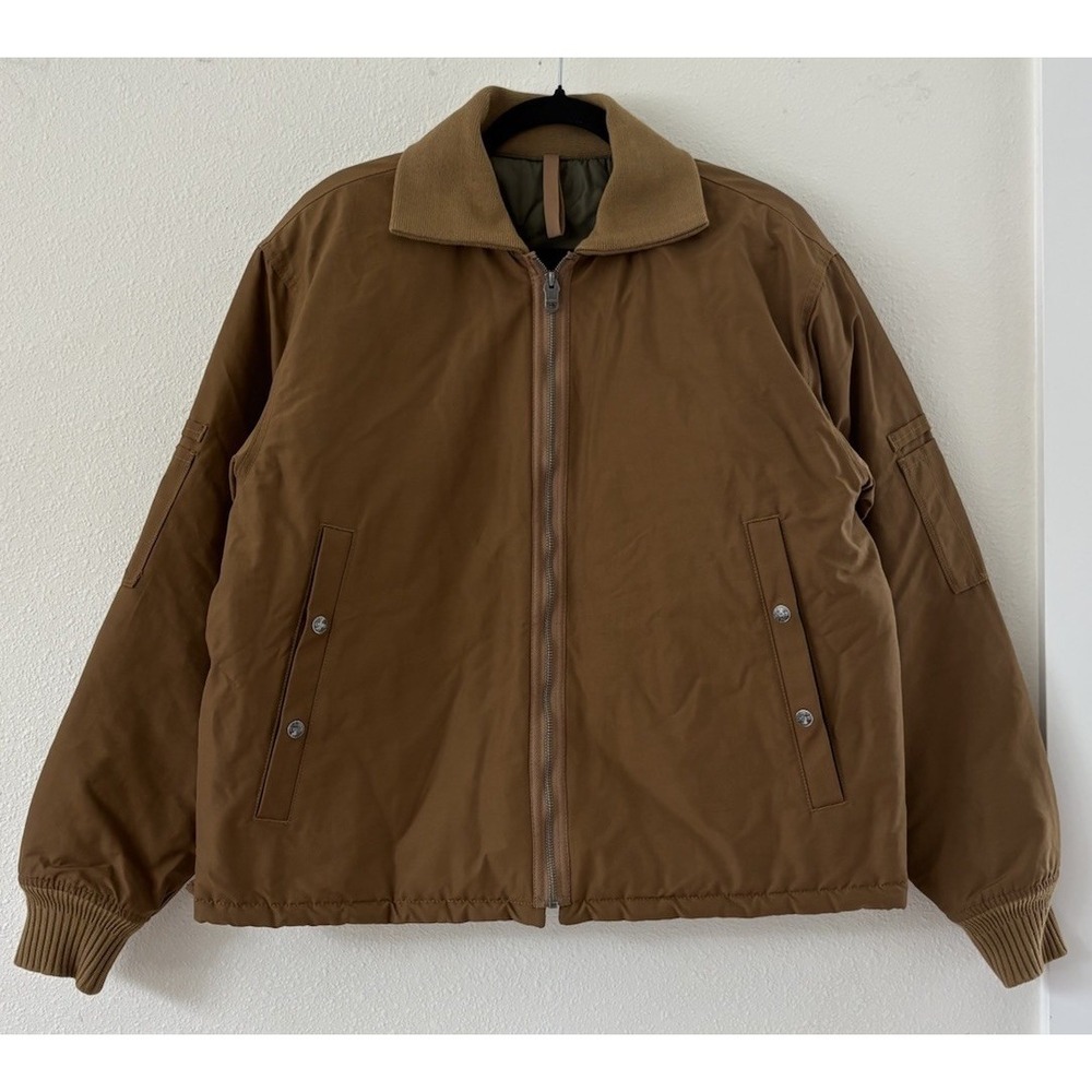 Lybro Nigel Cabourn Tank Jacket Mens 46 Military Nylon Insulated Bomber Tan - Picture 3 of 14